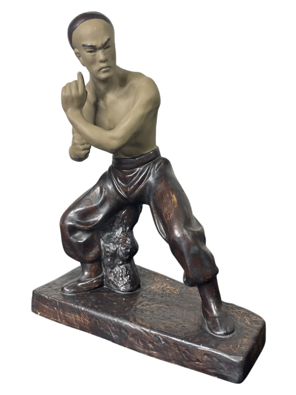 Vintage Chinese Shiwan mudman kung fu figurine. #22